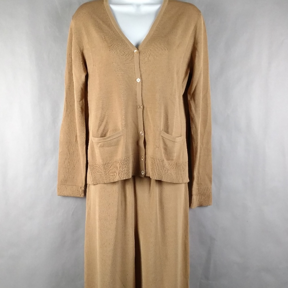 Due Per Due Pant Suit M Top Small Pants Tan